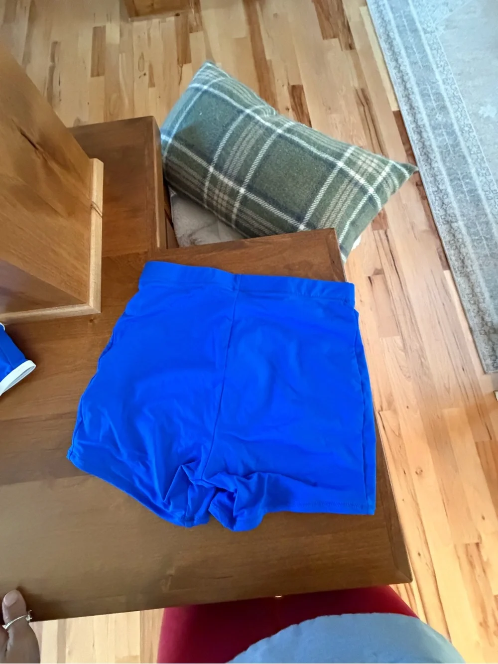 SKIMS Electric Blue High-Waist swim bottoms with Front Zip